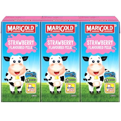 Marigold UHT MILK STRAWBERRY 6 x 200ml*