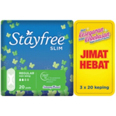 [PRE ORDER ONLY ETA 12-14 Working Days] STAYFREE SLIM NON-WING 60S