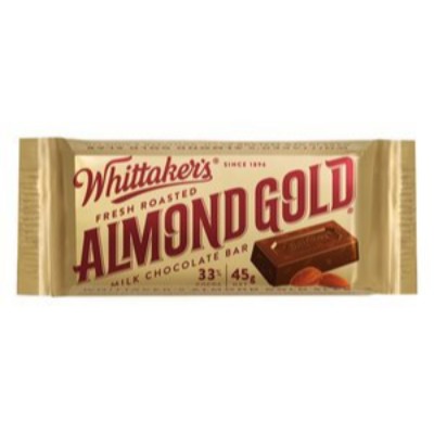 WHITTAKER'S Slabs Almond Gold 45gm Pack (10 units perCarton)