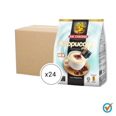 [CARTON] AIK CHEONG Cafe Art 3in1 300g (25g x 12s x 24) - Cappuccino with Choco Granule