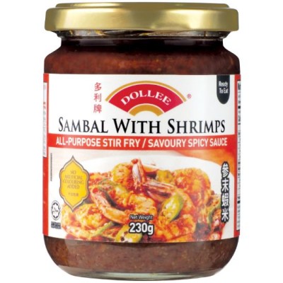 DOLLEE Sambal with Shrimps 230gm bottle ( 12 bottles per carton )