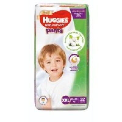 [PRE ORDER ONLY ETA 12-14 Working Days] HUGGIES NATURAL SOFT PANTS SJP XXL 32S