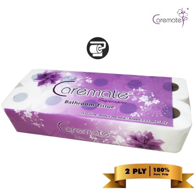 CAREMATE SUPERSAVER BATHROOM TISSUE 10 ROLLS X 200S X 2 PLY