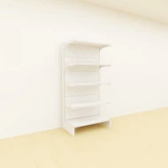 Premium Retail Display Shelves End Unit 1800 H x 900L x 505 D (White)