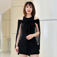 MTM Ladies Cardigen Shawl(88-3453)-Black(F)