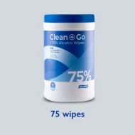 Alcosm 75% Alcohol Classic Wipes  - 75 wipes  (12 Canister Per Carton)