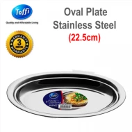 [TOFFI] 22cm Oval Plate Stainless Steel  Steam Fish  Seafood Plate(K8025)