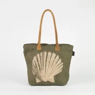 # AB 38 Unlaminated - TOSSA Fashion Jute Bag - Shell print/green (25 Units Per Carton)