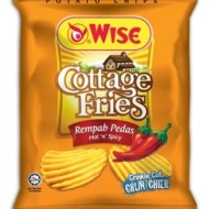 WISE Cottage FriesHot & Spicy 60gm Pack (36 units perCarton) (36 Units Per Carton)