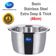 [TOFFI] 48cm Extra Thick Basin  Mixing Bowl  Salad Bowl Stainless Steel (K5050)