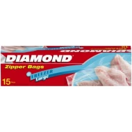 DIAMOND Freezer Bags Zipper Bags Large Freezer 15's 15's Box (12 boxes per carton)