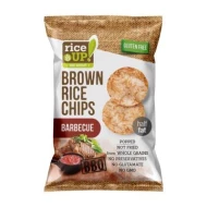 RICE UP- POPPED BROWN RICE CHIPS with BARBEQUE 25g (54 Units Per Carton)