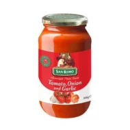 SAN REMO Pasta Sauce Tomato, Onion & Garlic500gm Bottle (12 Units Per Carton)