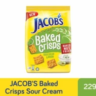 Jacob's Baked Crisps - Sour Cream & Onion, Wheat Fibre Cereal, Healthy Snacks