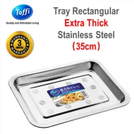 [TOFFI] 35cm Extra Thick Rectangular Tray Stainless Steel (K0835)