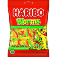 HARIBO Gummies Worms 80gm Pack (24 Units Per Carton)