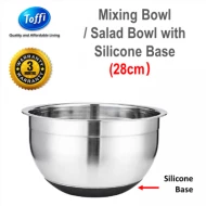 [TOFFI] 28cm Mixing Bowl + Silicone Base  Salad Bowl Stainless Steel (K7428)