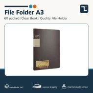File Folder | A3 | Clear Book | 60 Pockets | Quality File Holder