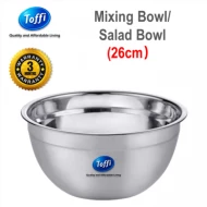 [TOFFI] 26cm Extra Deep Mixing Bowl  Salad Bowl Stainless Steel (K5426)