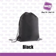 Bag2u Drawstring Bag (Black) MP011 (5 Grams Per Unit)