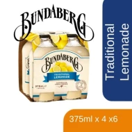 BUNDABERG TRADITIONAL LEMONADE 375ML X 4S X 6