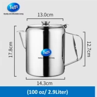 [Toffi] 2.9L Coffee  Tea Pot with Lid Stainless Steel  Tehko Kopi  Teh Hotel  Meeting  Function Room  (B1100)