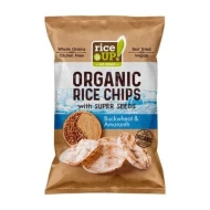 RICEUP - BIO ORGANIC RICE CHIPS with AMARANTH & BUCKWHEAT 25g (54 Units Per Carton)