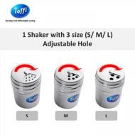 [TOFFI] 5cm Adjustable Shaker- Salt  Pepper  Cheese Powder  Cocoa Powder  Herbs Seasoning Stainless Steel (B4201)