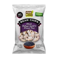 RICEUP - POPPED BROWN RICE CHIPS with BLACK BELUGA LENTIL 60g (24 Units Per Carton)