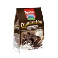 LOACKER Quadratini Cocoa & Milk 250gm Pack (18 Units Per Carton)